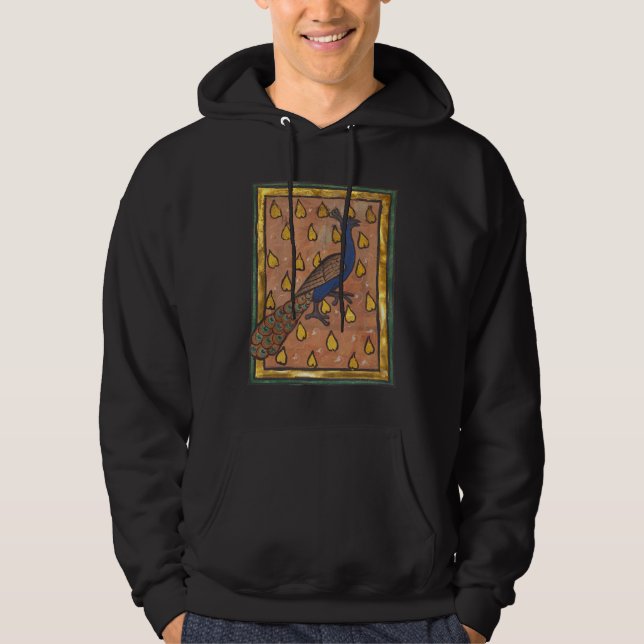 Medieval Bestiary Peacock c. 1270 Hoodie (Front)