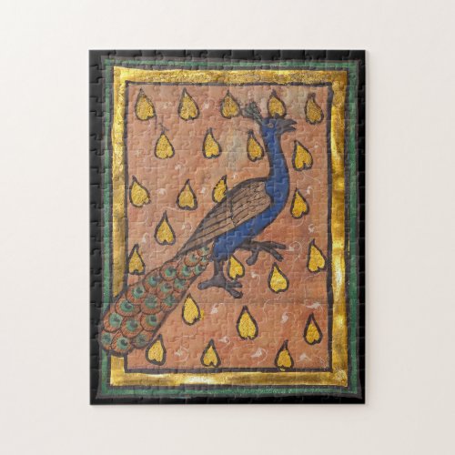 Medieval Bestiary Peacock c. 1270 Jigsaw Puzzle