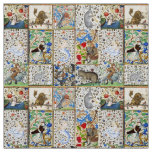 MEDIEVAL BESTIARY PLAYING MUSICAL INSTRUMENTS FABRIC