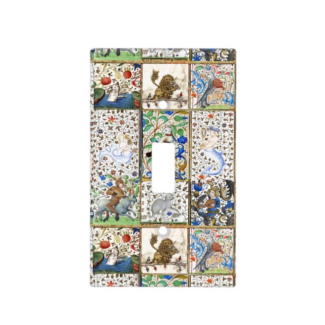 MEDIEVAL BESTIARY PLAYING MUSICAL INSTRUMENTS LIGHT SWITCH COVER (Front)