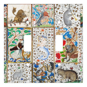 MEDIEVAL BESTIARY PLAYING MUSICAL INSTRUMENTS LIGHT SWITCH COVER