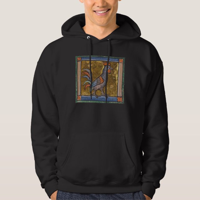 Medieval Bestiary Rooster c. 1270 Hoodie (Front)