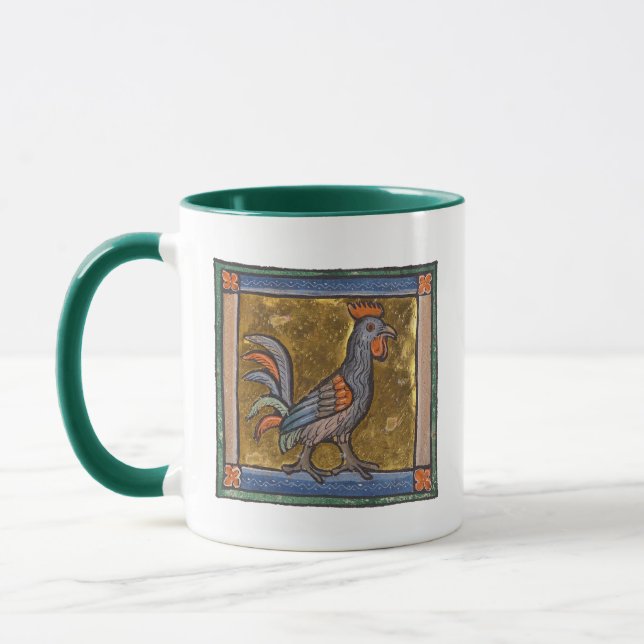 Medieval Bestiary Rooster c. 1270 Mug (Left)