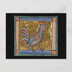 Medieval Bestiary Rooster c. 1270 Postcard