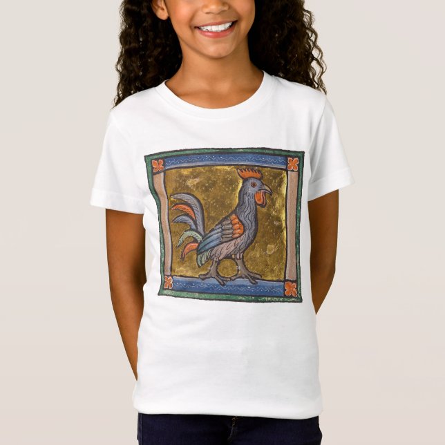 Medieval Bestiary Rooster c. 1270 T-Shirt (Front)