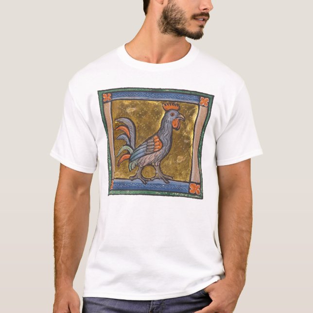 Medieval Bestiary Rooster c. 1270 T-Shirt (Front)