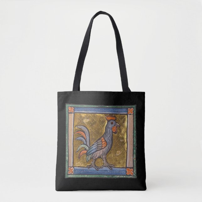 Medieval Bestiary Rooster c. 1270 Tote Bag (Front)
