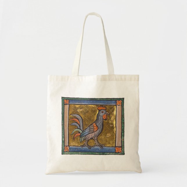 Medieval Bestiary Rooster c. 1270 Tote Bag (Front)