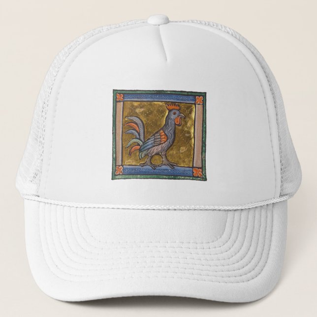 Medieval Bestiary Rooster c. 1270 Trucker Hat (Front)