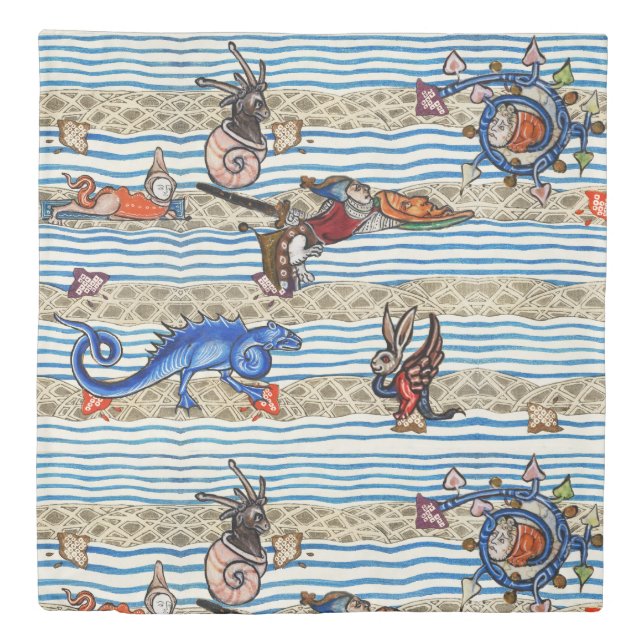 MEDIEVAL BESTIARY,SEA MONSTERS FANTASY ANIMALS  DUVET COVER (Front)