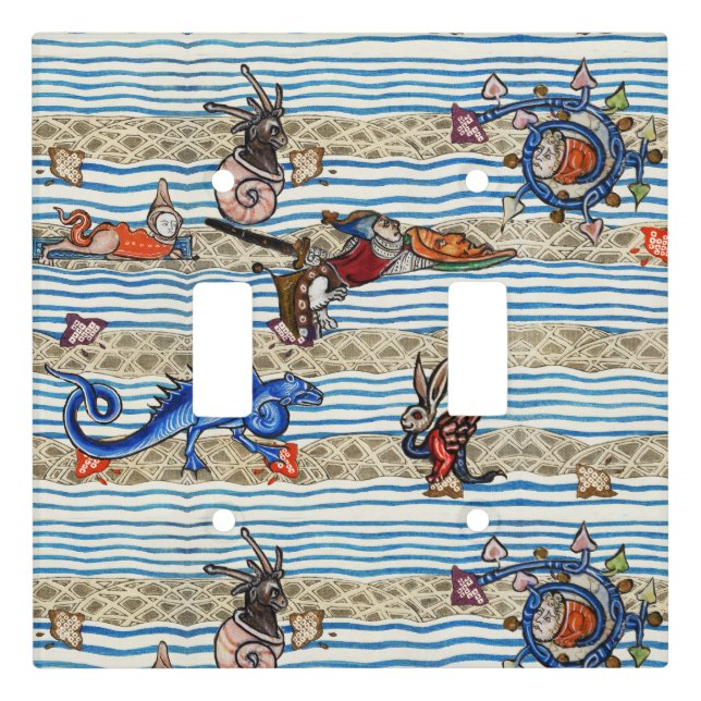 MEDIEVAL BESTIARY,SEA MONSTERS FANTASY ANIMALS  LIGHT SWITCH COVER (Front)