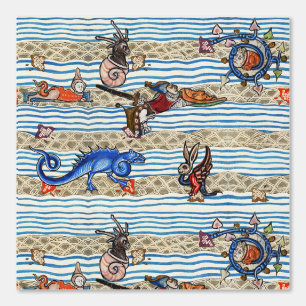MEDIEVAL BESTIARY,SEA MONSTERS FANTASY ANIMALS  WALLPAPER 