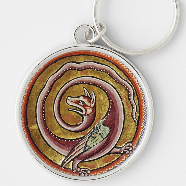 MEDIEVAL BESTIARY, SNAKE DRAGON CIRCLES  KEYCHAIN (Front)