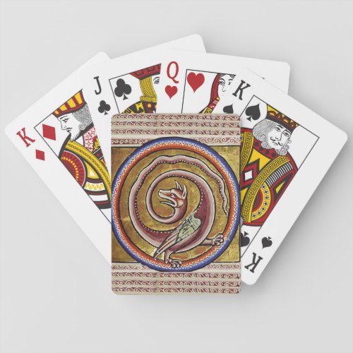 MEDIEVAL BESTIARY SNAKE DRAGON CIRCLES PLAYING CARDS