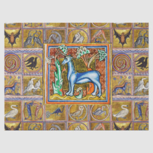 MEDIEVAL BESTIARY,UNICORN,FANTASTIC ANIMALS TISSUE PAPER