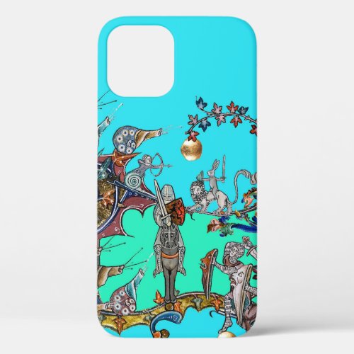 MEDIEVAL BESTIARY WAR KNIGHTSGIANT SNAILS Blue  iPhone 12 Case