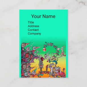 MEDIEVAL BESTIARY WAR, KNIGHTS,GIANT SNAILS Green Business Card