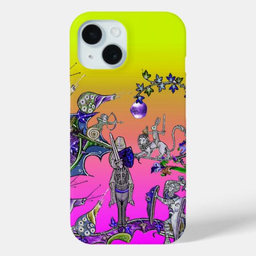 MEDIEVAL BESTIARY WAR KNIGHTSGIANT SNAILS Pink iPhone 15 Case