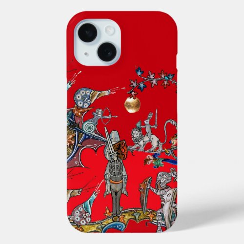 MEDIEVAL BESTIARY WAR KNIGHTSGIANT SNAILS Red iPhone 15 Case
