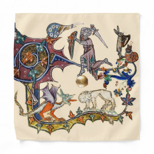 MEDIEVAL BESTIARY WAR Snail vs Knight ,Dragon.Lion Bandana