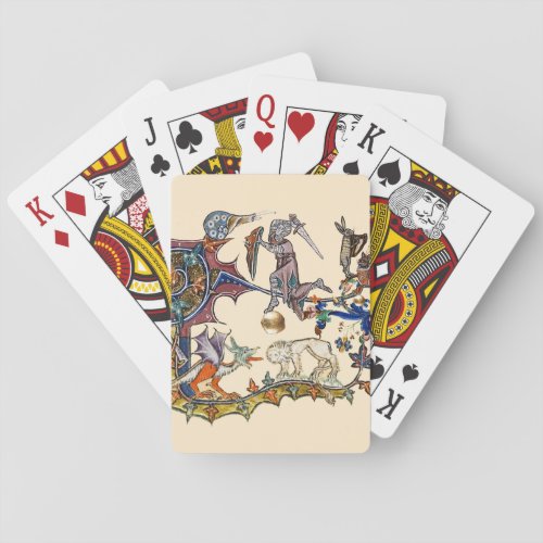 MEDIEVAL BESTIARY WAR Snail vs Knight DragonLion Playing Cards