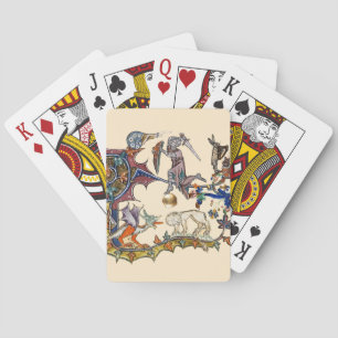 MEDIEVAL BESTIARY WAR Snail vs Knight ,Dragon.Lion Poker Cards