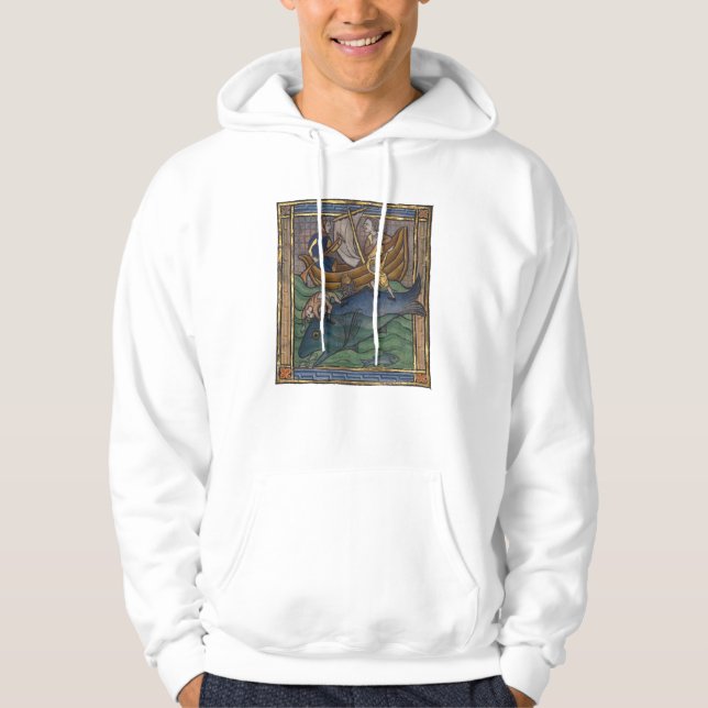 Medieval Bestiary Whale c. 1270 Hoodie (Front)