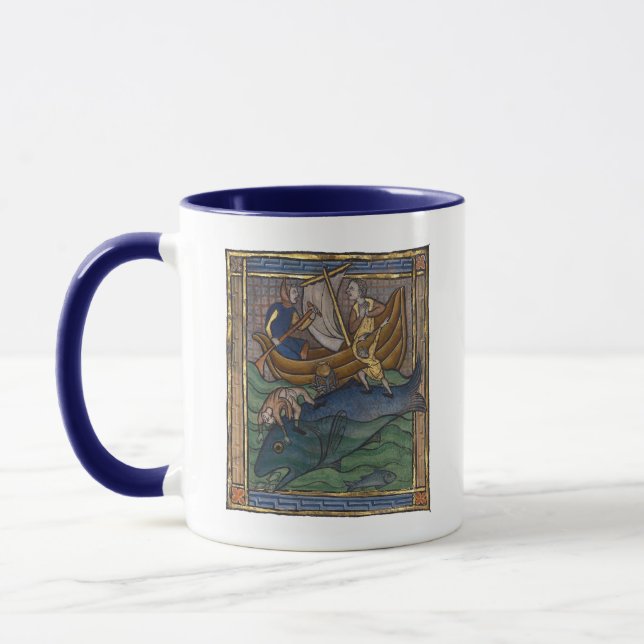 Medieval Bestiary Whale c. 1270 Mug (Left)