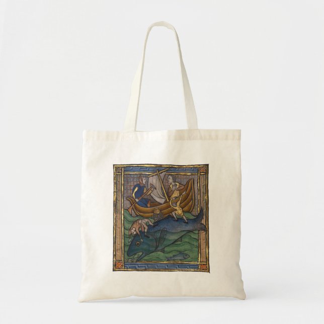Medieval Bestiary Whale c. 1270 Tote Bag (Front)