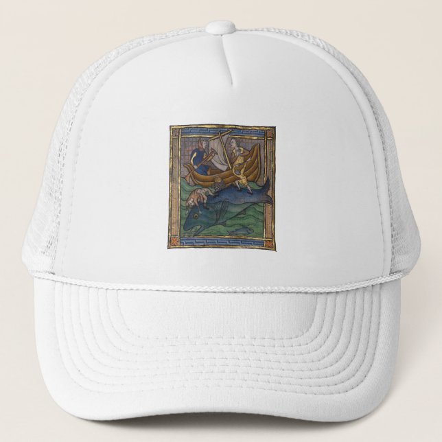 Medieval Bestiary Whale c. 1270 Trucker Hat (Front)