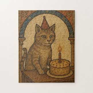 Medieval Birthday Cat Jigsaw Puzzle