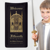 Medieval Birthday Welcome Gothic Knight Black Gold