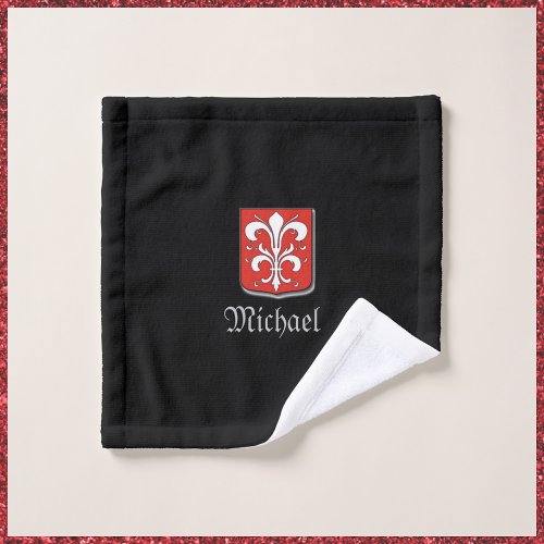 Medieval Black and Red Knight Shield  Bath Towel Set