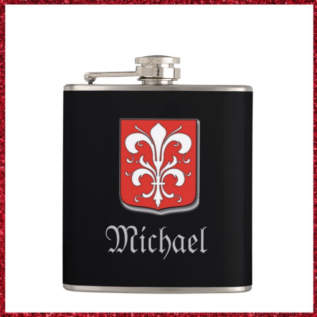 Medieval Black and Red Knight Shield Flask (Creator Uploaded)