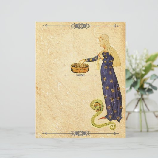 Medieval Blank Book of Shadows Page Letterhead (Standing Front)