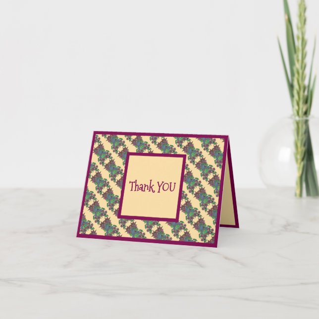'Medieval Blooms' design Folded Thank You Card (Front)