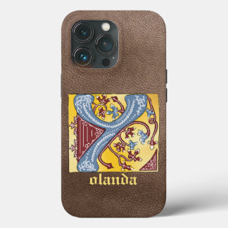 Medieval Blue and Red Ivy Illuminated Letter Y iPhone 13 Pro Case