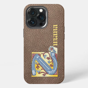 Medieval Blue and Red Ivy Illuminated Letter Z iPhone 13 Pro Case