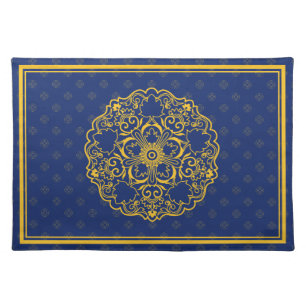 Medieval Blue & Gold Pattern Cloth Placemat
