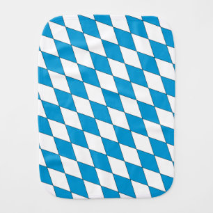 Medieval Blue White Bavaria Diamond Shaped Baby Burp Cloth
