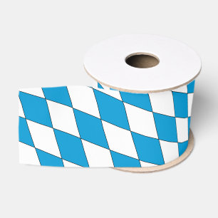 Medieval Blue White Bavaria Diamond Shaped Grosgrain Ribbon