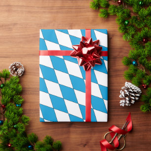 Medieval Blue White Bavaria Diamond Shaped Wrapping Paper