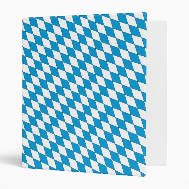 Medieval Blue White Bavaria Lozenges Pattern 3 Rin 3 Ring Binder (Front/Inside)