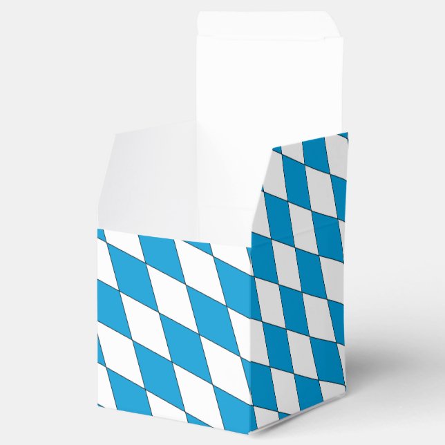 Medieval Blue White Bavaria Lozenges Pattern Favor Boxes (Opened)