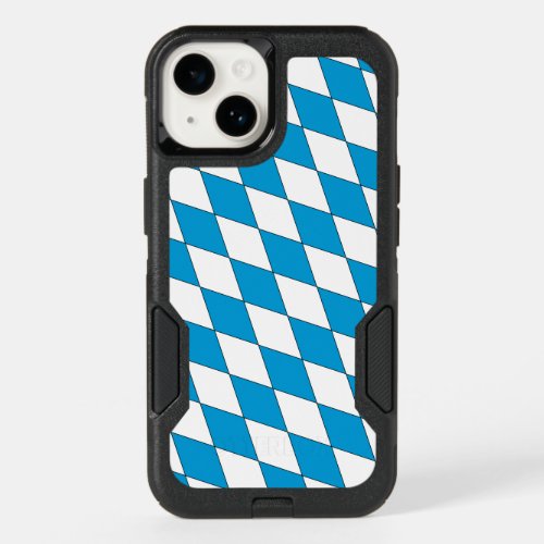 Medieval Blue White Bavaria Lozenges Pattern OtterBox iPhone 14 Case