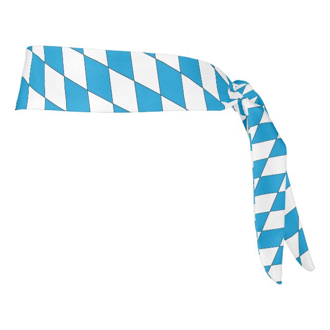 Medieval Blue White Bavaria Lozenges Pattern Tie Headband (Rotate 90)