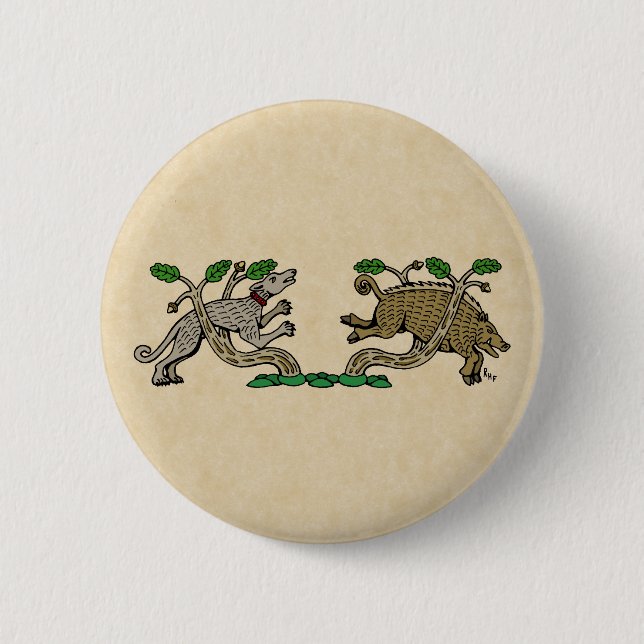 Medieval Boar Hunt Button (Front)