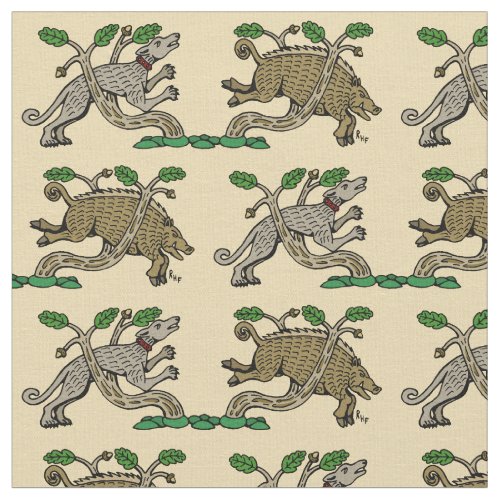 Medieval Boar Hunt Fabric