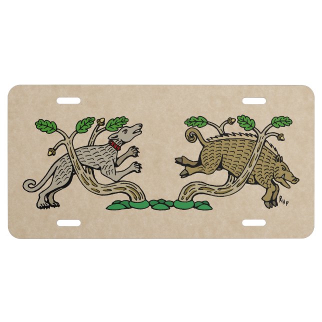 Medieval Boar Hunt License Plate (Front)