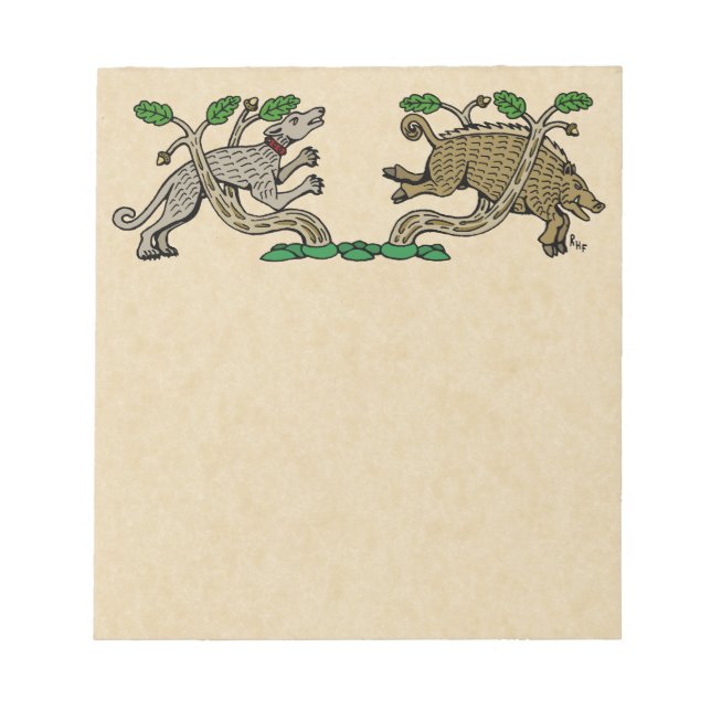 Medieval Boar Hunt Notepad (Front)